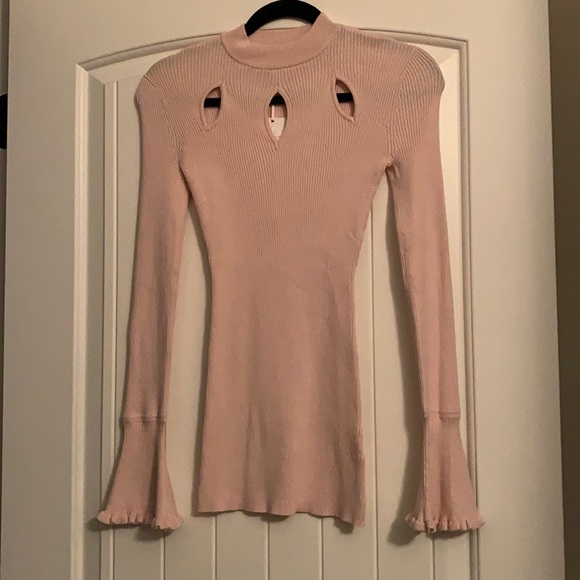 Sweaters Light Pink Turtleneck With Flared Sleeves Poshmark